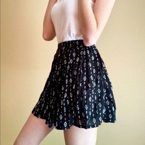 Black mini skirt with white diamonds